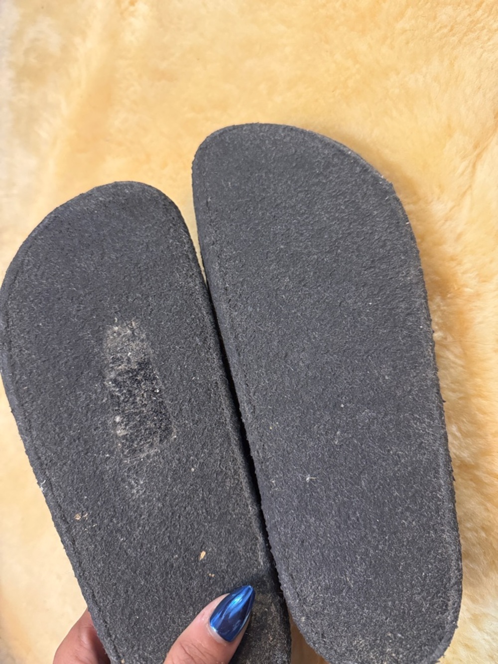Birkenstock Gray Wool Herringbone Slip-On Slippers - Picture 4 of 4